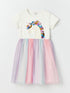 LC Waikiki Crew Neck Printed Girl Dress